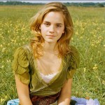 Emma Watson looks like a sweet spring flower in this picture in a meadow.